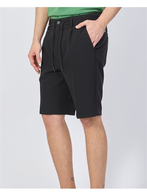 Yes Zee men's black bermuda shorts with elastic YES ZEE | P780-EW000801